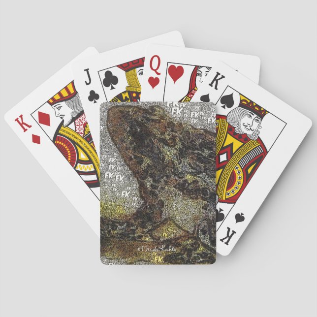 Frida Kahlo FK-Style Frog Painting Poker Cards (Back)