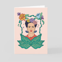 Frida Kahlo Floral Frame Graphic Card