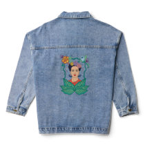 Frida Kahlo Floral Frame Graphic Denim Jacket