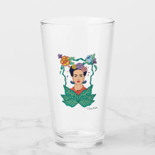Frida Kahlo Floral Frame Graphic Glass