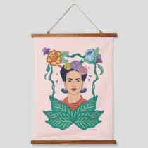 Frida Kahlo Floral Frame Graphic Hanging Tapestry