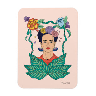 Frida Kahlo Floral Frame Graphic Magnet