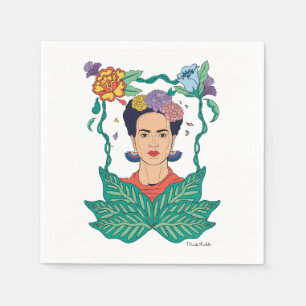 Frida Kahlo Floral Frame Graphic Napkins