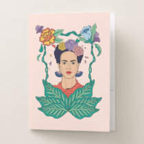 Frida Kahlo Floral Frame Graphic Pocket Folder