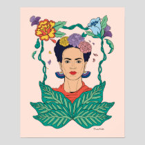 Frida Kahlo Floral Frame Graphic Poster
