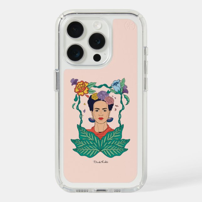Frida Kahlo Floral Frame Graphic Speck iPhone Case (Front (White Titanium))