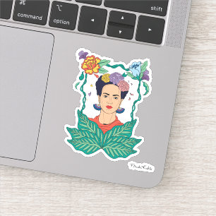 Frida Kahlo Floral Frame Graphic Sticker
