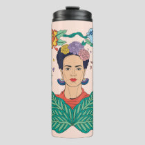 Frida Kahlo Floral Frame Graphic Thermal Tumbler