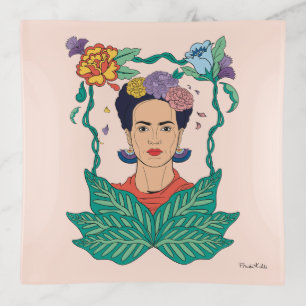 Frida Kahlo Floral Frame Graphic Trinket Tray
