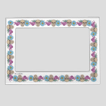 Frida Kahlo Floral Skull Border Photo Magnetic Frame