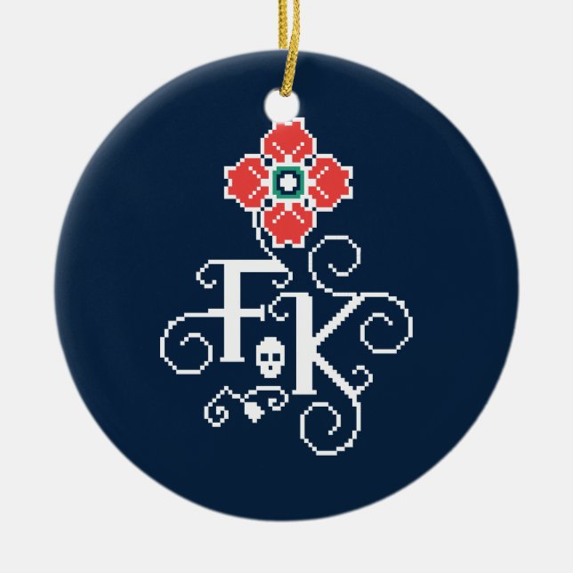 Frida Kahlo | Floral Tribute Ceramic Ornament (Front)