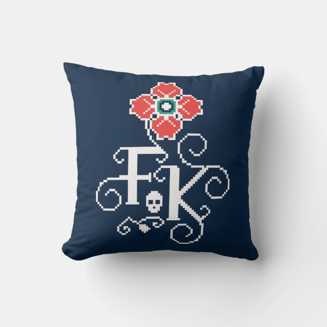 Frida Kahlo | Floral Tribute Throw Pillow (Front)