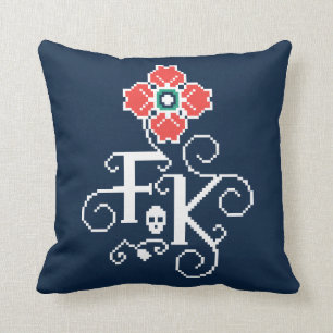 Frida Kahlo Floral Tribute Throw Pillow