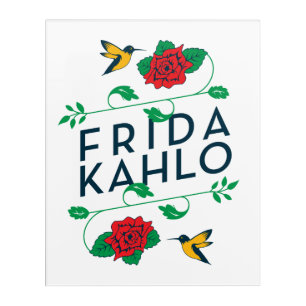 Frida Kahlo Floral Typography Acrylic Print