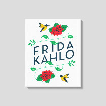 Frida Kahlo | Floral Typography Canvas Print