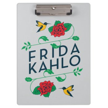 Frida Kahlo | Floral Typography Clipboard by fridakahlo at Zazzle
