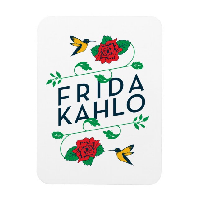 Frida Kahlo | Floral Typography Magnet (Vertical)