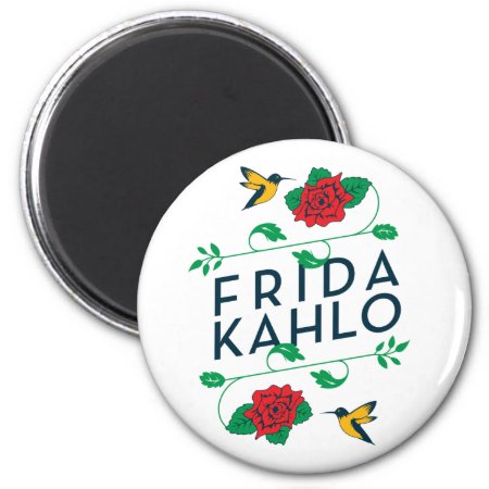Frida Kahlo | Floral Typography Magnet
