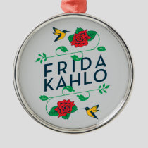 Frida Kahlo | Floral Typography Metal Ornament