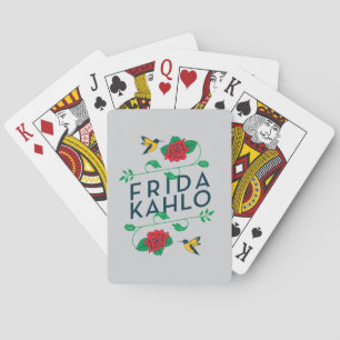 Frida Kahlo   Floral Typography Poker Cards