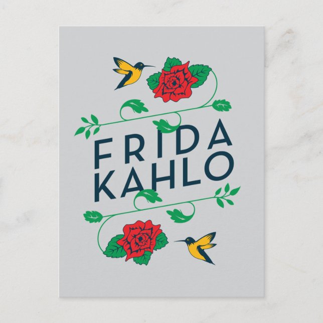 Frida Kahlo | Floral Typography Postcard (Front)