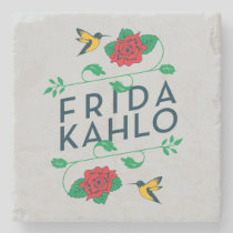 Frida Kahlo | Floral Typography Stone Coaster