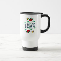 Frida Kahlo | Floral Typography Travel Mug