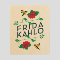 Frida Kahlo | Floral Typography Wood Wall Decor