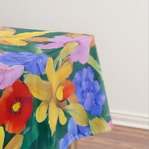 Frida Kahlo Flowers Inspired Tablecloth