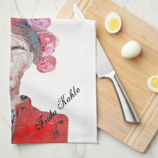 Frida Kahlo Freedom Woman Colorful Original Face Kitchen Towel