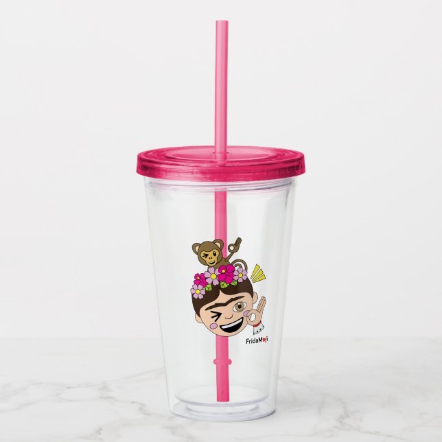 Frida Kahlo | FridaMoji - A OK Acrylic Tumbler (Front)