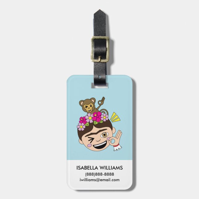 Frida Kahlo | FridaMoji - A OK Luggage Tag (Front Vertical)