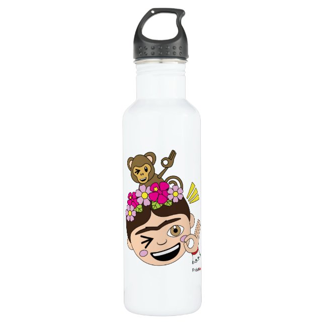 Frida Kahlo | FridaMoji - A OK Stainless Steel Water Bottle (Front)