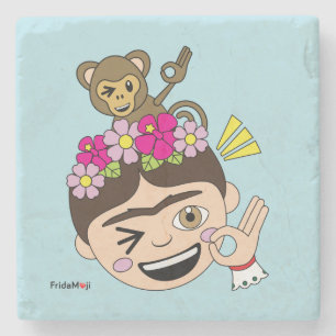 Frida Kahlo FridaMoji - A OK Stone Coaster