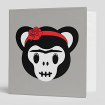 Frida Kahlo | FridaMoji - Day of the Dead Monkey 3 Ring Binder