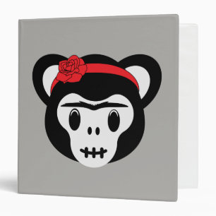 Frida Kahlo   FridaMoji - Day of the Dead Monkey 3 Ring Binder