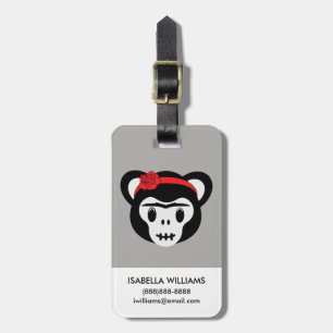 Frida Kahlo FridaMoji - Day of the Dead Monkey Luggage Tag