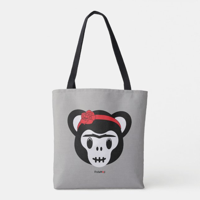 Frida Kahlo | FridaMoji - Day of the Dead Monkey Tote Bag (Back)