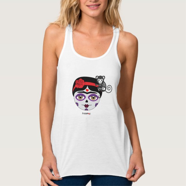 Frida Kahlo | FridaMoji - Day of the Dead Tank Top (Front)