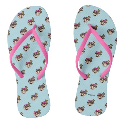 Frida Kahlo  FridaMoji _ Happy Frida Flip Flops