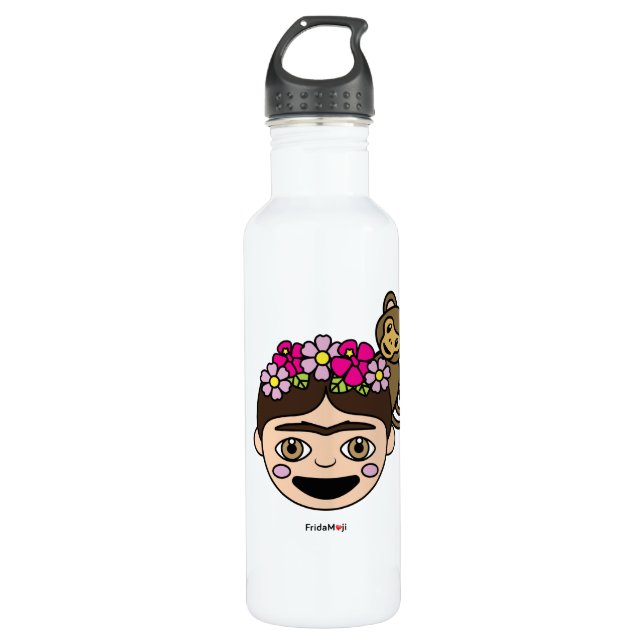 Frida Kahlo | FridaMoji - Happy Frida Stainless Steel Water Bottle (Front)