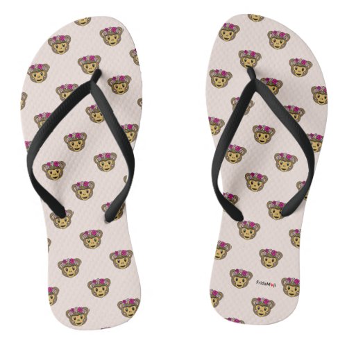 Frida Kahlo  FridaMoji _ Monkey Flip Flops