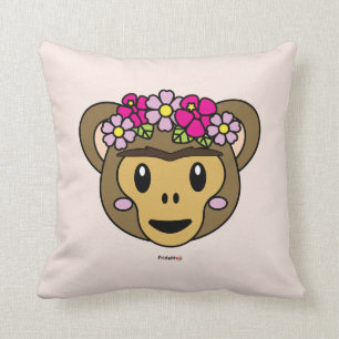 Frida Kahlo FridaMoji - Monkey Throw Pillow