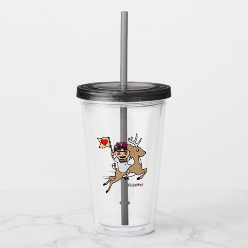 Frida Kahlo  FridaMoji _ Reindeer Acrylic Tumbler