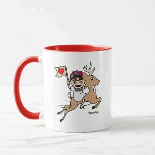 Frida Kahlo  FridaMoji _ Reindeer Mug