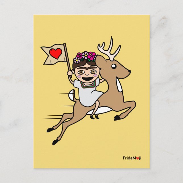 Frida Kahlo | FridaMoji - Reindeer Postcard (Front)