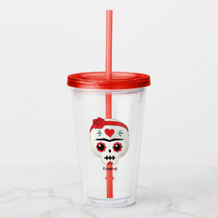 Frida Kahlo   FridaMoji - Sugar Skull Acrylic Tumbler