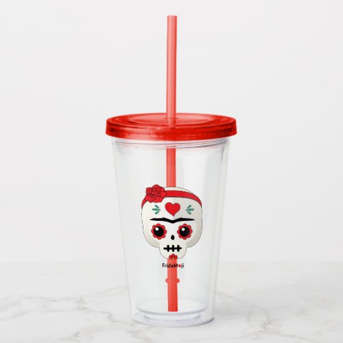 Frida Kahlo  FridaMoji _ Sugar Skull Acrylic Tumbler