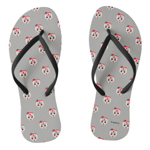 Frida Kahlo  FridaMoji _ Sugar Skull Flip Flops