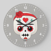 Frida Kahlo | FridaMoji - Sugar Skull Large Clock